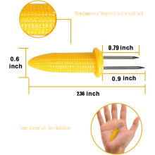 Espetos de milho elegantes em aço inoxidável, com design encaixável, ideais para churrasco e culinária caseira, com cabos ergonômicos e