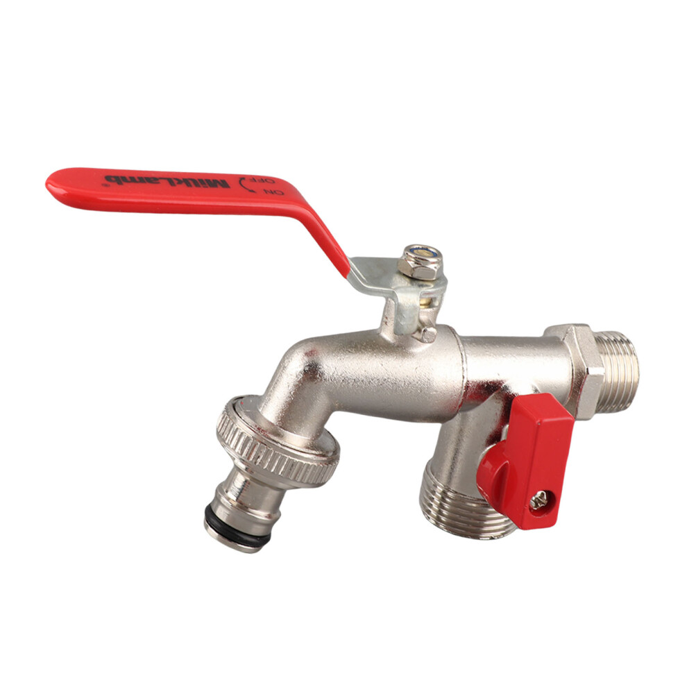 Double Valve Faucet Washing Machine Hose Zinc Alloy 1/2 Inlet 3/4 Out 8711369328170