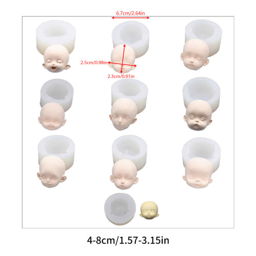 Epoxidharzformen, 3D-Puppengesicht, Silikonform,-Abschnitt B 2