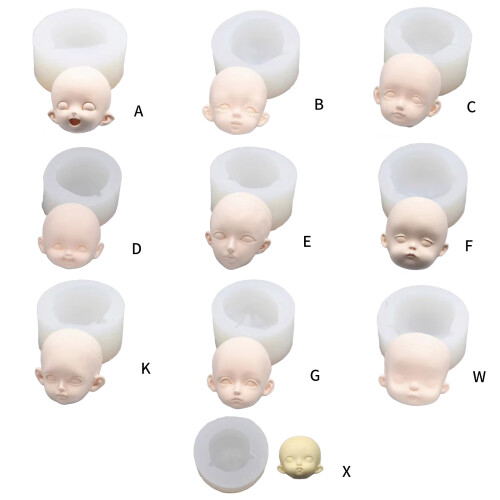Epoxidharzformen, 3D-Puppengesicht, Silikonform,-Abschnitt B 1
