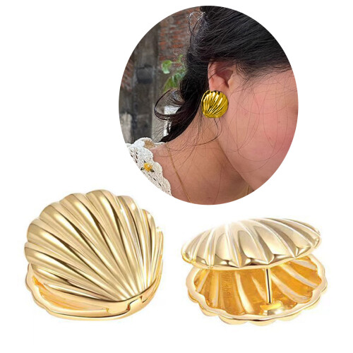 Kleine Muschelförmige Ohrstecker, modischer 1
