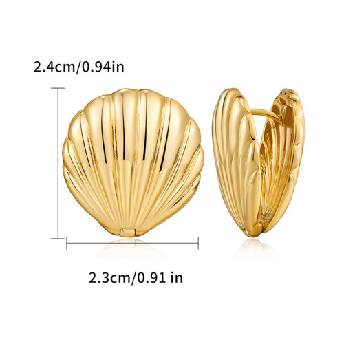 Kleine Muschelförmige Ohrstecker, modischer 2