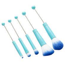 5pcs Jewelry Beaded DIY Eye Brush Detachable Beads Makeup-Blue