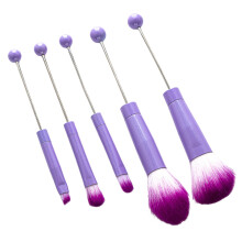 Set of 5 Beadable Makeup Brushes DIY Beaded Comestic-Purple