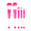 5pcs/set Makeup Brushes Metal Handle Beaded Makeup-Rose Red 1