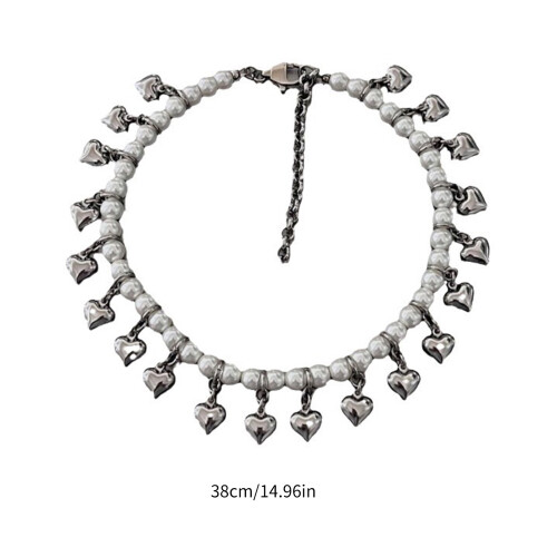 Chaîne de clavicule réglable, collier de perles élégant avec 2