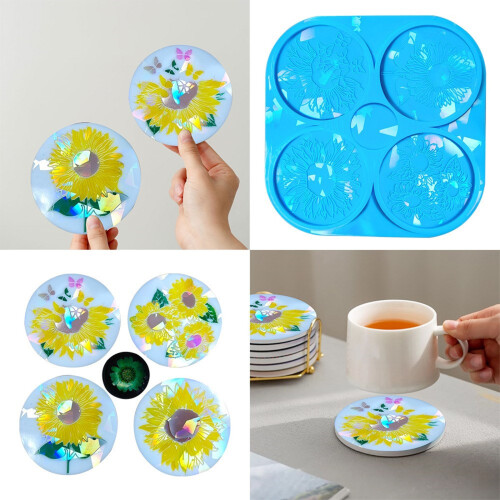 Silicone Molds Flower Pattern Epoxy Resin Molds for-Clear 2