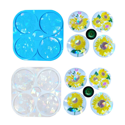 Silicone Molds Flower Pattern Epoxy Resin Molds for-Clear 1