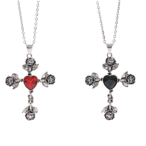 Adjustable Crosses Pendant Necklace Customizable Thorn-Black 1