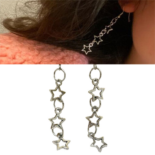 Sweet Cool Dangle Earrings Simple Hollow Star Pendant-Section 5 2