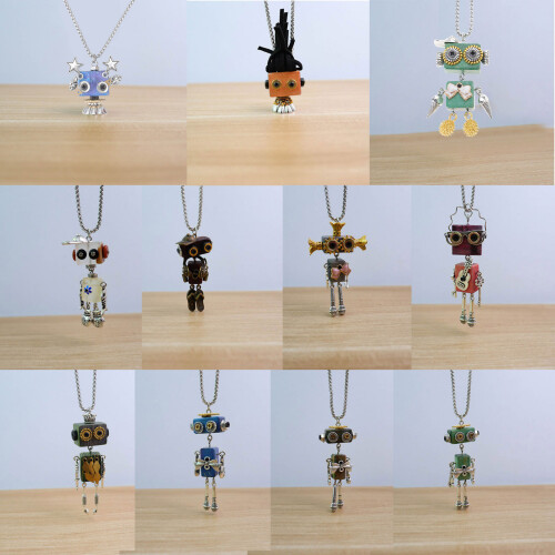 Personalize Wood Robot Necklace Adjustable Chokers-FN10027 2
