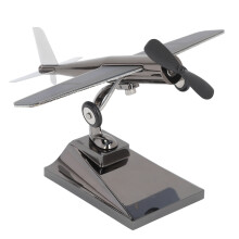Zinc Alloy Solar Airplane Model with Rotating Propellers for Tabletop