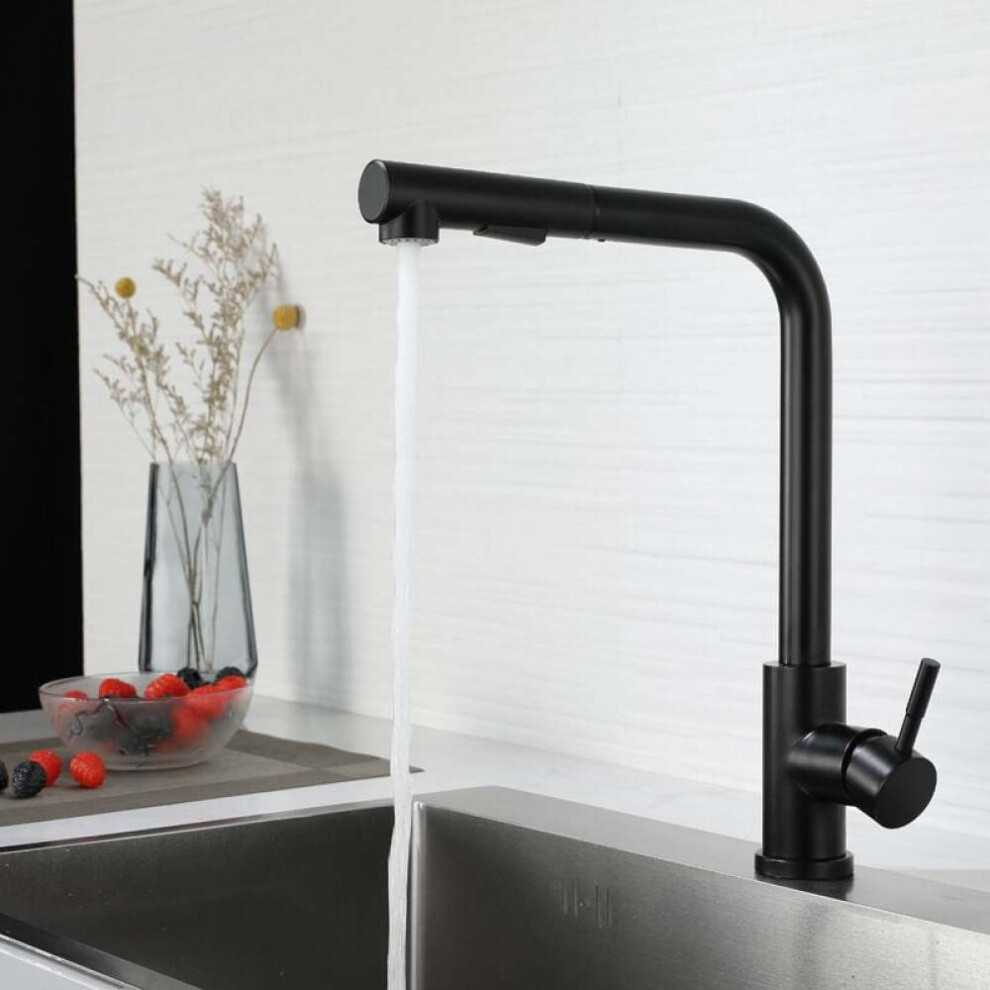 Kitchen Sink Faucet With Pull Down Sprayer, Solid Brass Construction High Arc Faucet Spout For Modern Kitchen Design, 360 Swivel Spout With Single 9169997053831