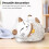 Fortune Cat Solar Power Statue Waving Arm Yellow Ears Lucky Cat Decor 4