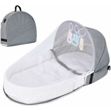 Babyslaapbaldakijn met beschermend net, dubbelzijdige ritssluiting, draagbaar, opvouwbaar bednet voor baby's, speciaal stofontwerp, hoogwaardig