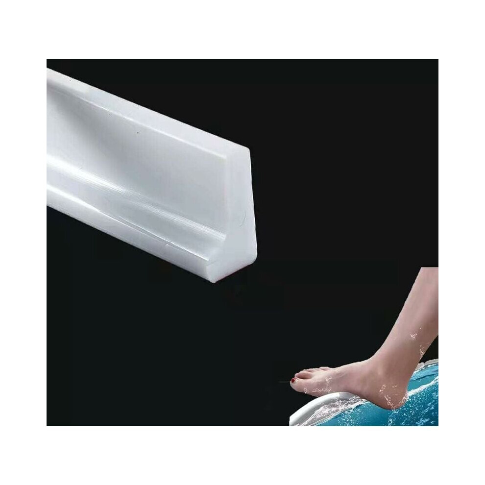 Self-Adhesive Collapsible Shower Threshold, Flexible Design Waterproof Barrier For Multi-Purpose Use In Safe And Tidy Environments (2M/78In) 9405630811599