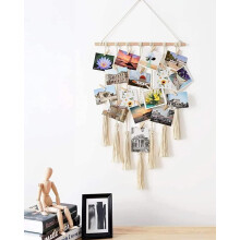 Picture Frames Collage, Hanging Photo Display with Clip, Boho Home Wall Decor, Trendy Stuff for Dorm Room Office Living Area
