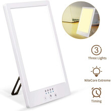 Portable Sunlight Emulator, 10000 Lux Full Spectrum LED Lamp with 360-Degree Bracket, Adjustable Brightness & Timer for Home Office Energy & Focus
