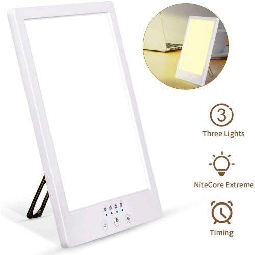 10000 Lux Light Therapy Lamp, Dual Color Temperatures, Automatic Timer, 360 Rotating Bracket, Portable & Efficient 1