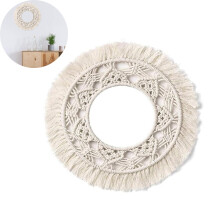 Miroir bohème vintage en dentelle, décoration murale transformant les espaces, diamètre extérieur 25 cm, diamètre intérieur 15 cm, anneaux en