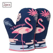 Ensemble de cuisine Ă motif flamants roses, manique impermĂ©able en polyester avec doublure matelassĂ©e en coton, rĂ©sistante Ă la chaleur jusqu'Ă