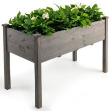 Potager sur pieds 123 x 59 x 76 cm pour jardinage ergonomique élégant en bois