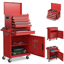 Servante porte outils 59 x 28 x 102 cm avec roues verrouillables et compartiment amovible