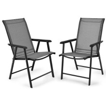 Set di 2 sedie pieghevoli design esterno 68 x 59 x 93 cm con schienale