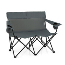Doppelte Campingliege 132 x 66 x 96 cm optimaler Komfort mit stylischen Getränkehaltern