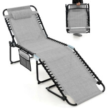 Silla tumbona plegable 189 x 59 x 40 cm con respaldo ajustable en 4 posiciones diseño ligero