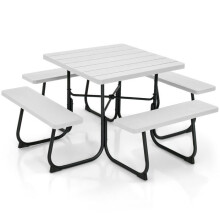 Set tavolo da picnic con 4 panchine integrate 170 x 170 x 76 cm stabile
