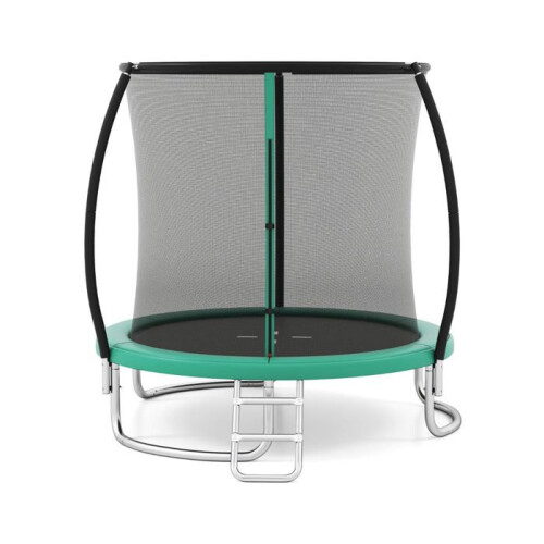 Trampolino esterno 244 cm con rete di sicurezza e scala robusta design stabile per un