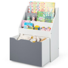 Kinderbibliotheek 50 x 28 x 70 cm met rolbare speelgoedkist praktische opslag