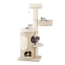 Árvore para gatos com vários níveis 58 x 48 x 154 cm com hamaca confortável e