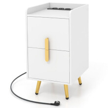 Mesa de cabeceira com tomada dimensões 40 x 32 x 60 cm organização otimizada moderna