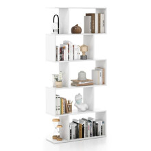 Bibliothèque 5 niveaux séparateur de pièce 70 x 23,5 x 158 cm design moderne en