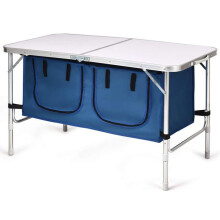 Tavolo da campeggio pieghevole 120 x 60 x 54/71 cm 2 altezze regolabili design multifunzionale