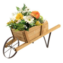 Carrinho de flores 69,5 x 26 x 29,5 cm fácil de mover decorativo rústico em