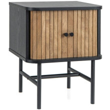 Mesa de cabeceira com portas deslizantes 40 x 39 x 49 cm armazenamento prático moderno