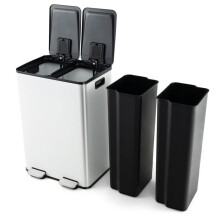 Poubelle double compartiments 48 x 38 x 67 cm facile Ă utiliser avec fermeture silencieuse