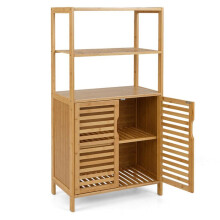 Bibliothèque en bambou à 4 niveaux 60 x 33 x 116 cm pour rangement ouvert