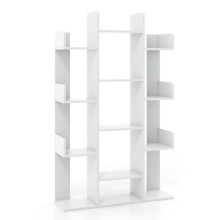Biblioteca em forma de árvore 86 x 24,5 x 141 cm armazenamento estável e aberto design