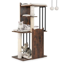 Árvore de gato moderna de múltiplos níveis 60 x 40 x 112 cm conforto ideal ambiente acolhedor