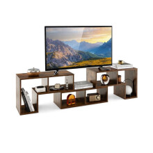 TV-Regal mit Stauraum 134-180 x 30,5 x 43 cm aus braunem Holz 20_0012791