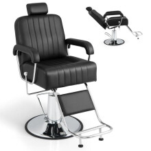Verstellbarer Friseurstuhl mit Kopfstütze 106-147 x 63,5 x 108-121 cm ergonomisches Design drehbar