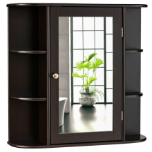 Wandregal Badezimmer kompakt 65 x 17 x 64 cm praktischer Spiegel