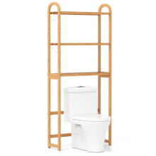 Regal zur Aufbewahrung über der Toilette 71,5 x 25 x 166 cm 3 verstellbare Ebenen