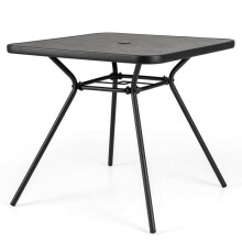 Quadratischer Gartentisch 80 x 80 x 72,5 cm mit Loch für Sonnenschirm und