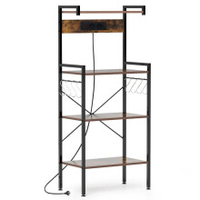 Étagère à pâtisserie 59 x 34 x 136 cm avec prise intégrée pratique design industriel