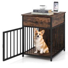 Gaiola para cachorro com gaveta de armazenamento 50 x 60 x 64 cm estação de